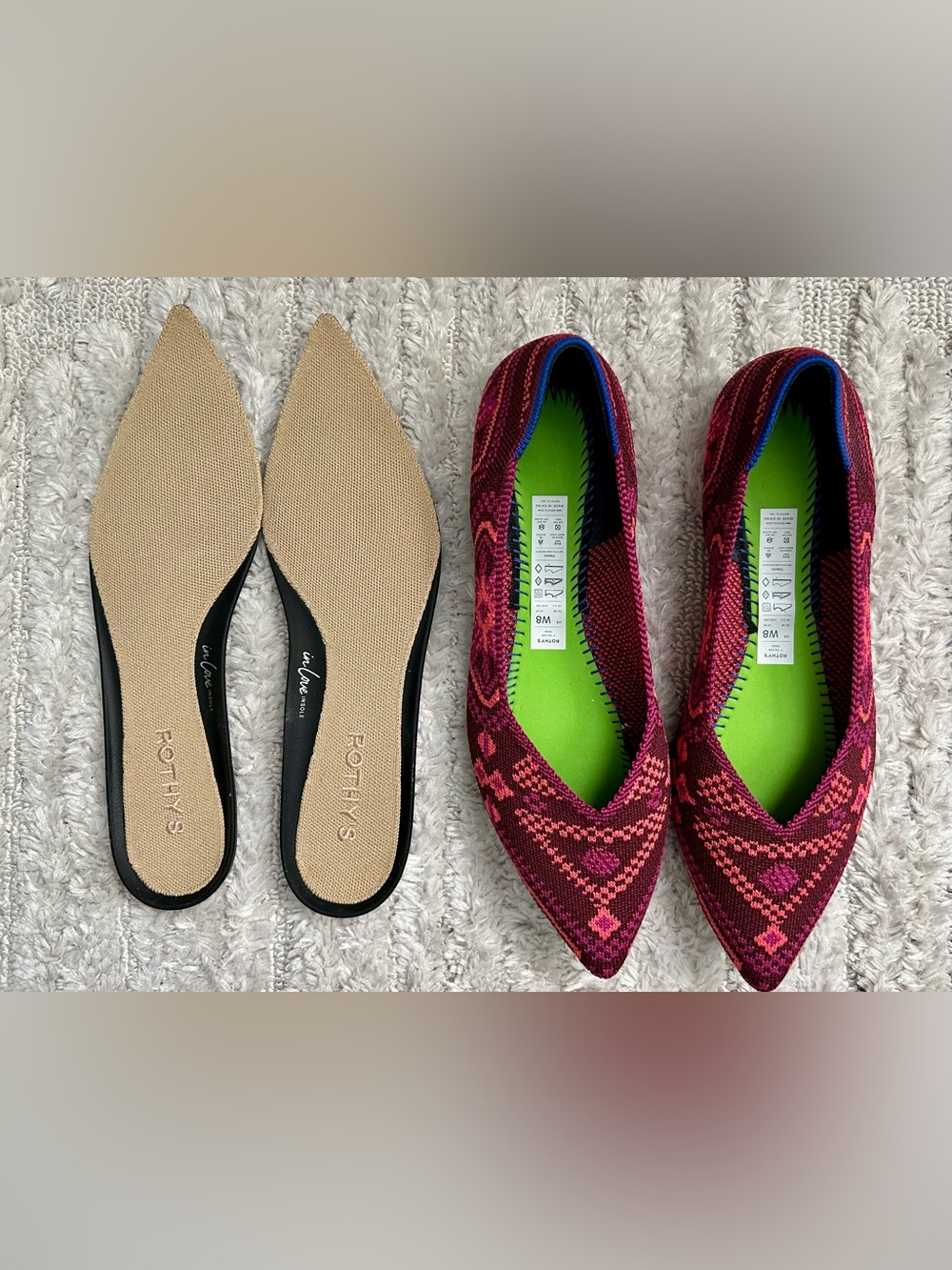 NWOB Rothy's The Point ballet flats - Size 8 in Berry Boho - Picture 3 of 4